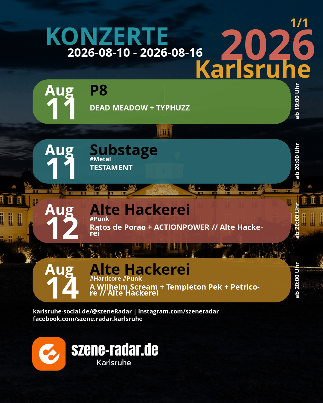 szene-Radar Social Media - 16.08.2026